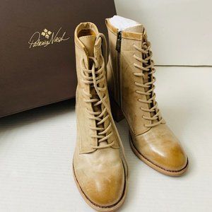 Patricia Nash Sicily Lace-up Boots Ivory $249